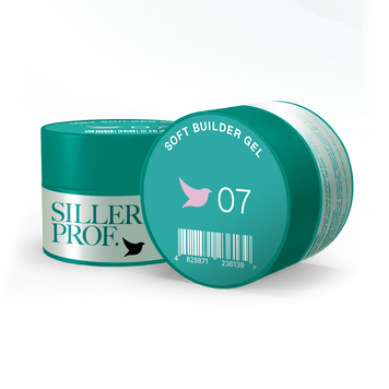 Гель для нарощування нігтів кремово-рожевий напівпрозорий Siller Soft Builder Gel №07, 30 мл