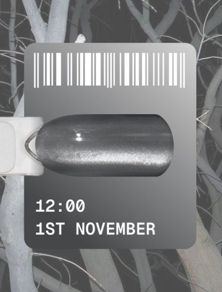 Гель-лак котяче око чорно-сірий Adore 1st November 12:00 Cat&rsquo;s Eye, 12 мл