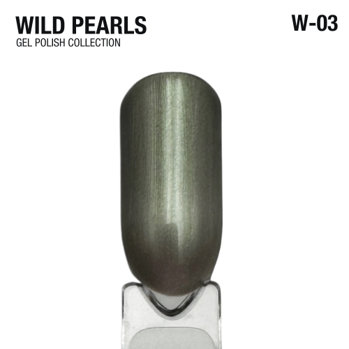 Гель-лак перламутровий м'ятно-зелений Adore Wild Pearls W-03, 8 мл