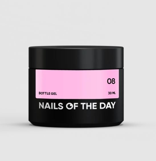 Гель для нарощування нігтів яскраво-рожевий NAILSOFTHEDAY Bottle Gel №08, 30 мл