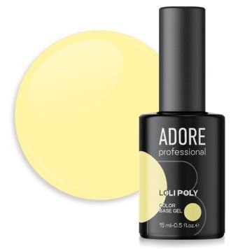Полібаза зміцнююча світло-жовта Adore loli poly base 15 ml №08, popcorn