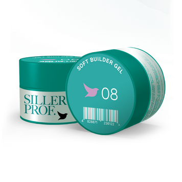 Гель для нарощування нігтів м'яка лілія напівпрозорий Siller Soft Builder Gel №08, 30 мл