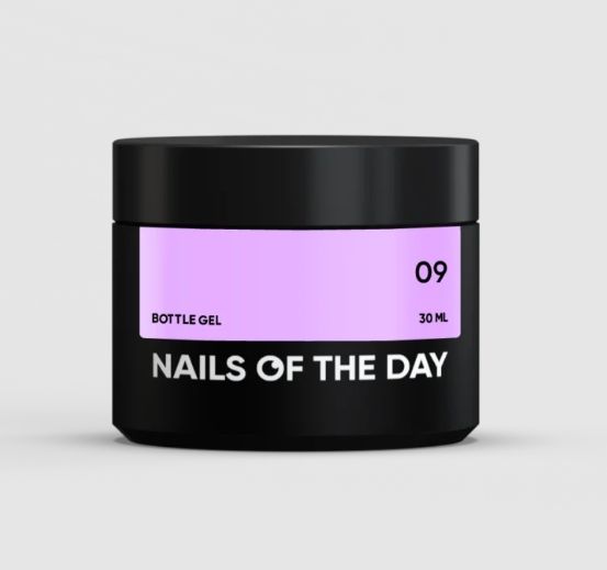 Гель для нарощування нігтів бузковий NAILSOFTHEDAY Bottle Gel №09, 30 мл