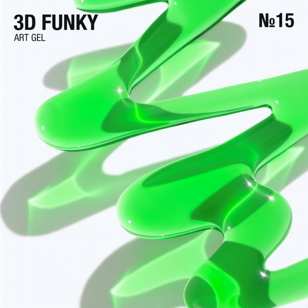 Гель для об'ємних дизайнів лаймовий вітраж Adore 3D Funky Art Gel №15, 15 мл