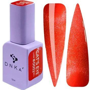 Гель-лак котяче око червоний DNKa' Cat's Eye 80's, #0002, 12 мл