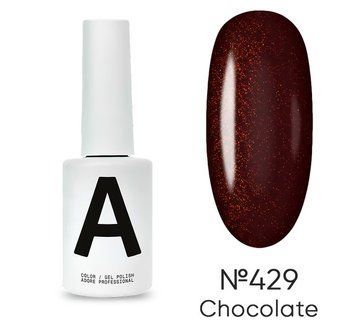 Гель-лак шоколадний з мікроблискітками Adore 429 chocolate, 12 мл