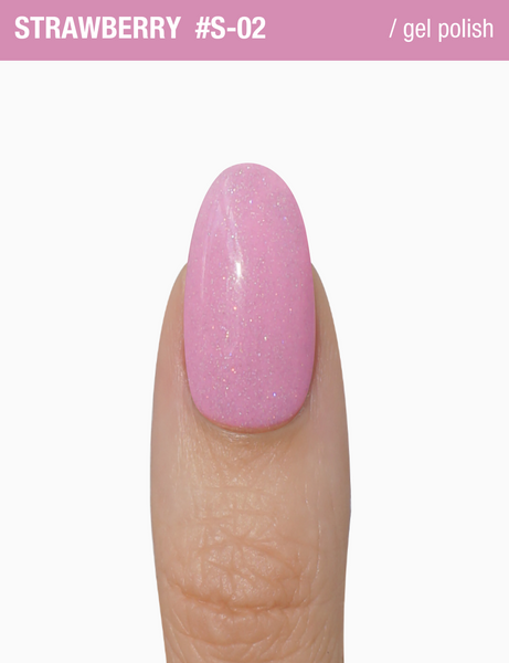 Гель-лак з шимером рожевий Adore S-02 strawberry, 12 мл