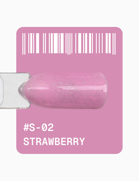 Гель-лак з шимером рожевий Adore S-02 strawberry, 12 мл