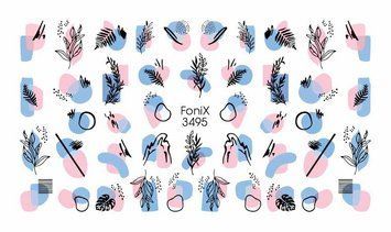 Слайдер Fonix 3495 розово-блакитні листя