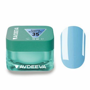 Гель для нігтів моделюючий небесно-блакитний Avdeeva Creamy Builder gel №35, 15 мл