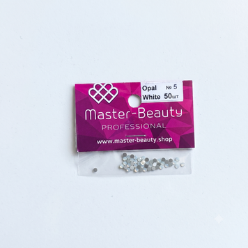 Стрази білі 1.8 мм 50шт Opal White №5, Master-Beauty