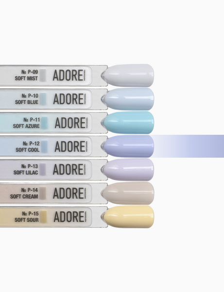 Гель-лак бузково-блакитний Adore P-12 soft cool, 12 мл