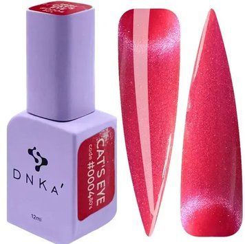 Гель-лак котяче око темно-малиновий DNKa' Cat's Eye 80's, #0005, 12 мл