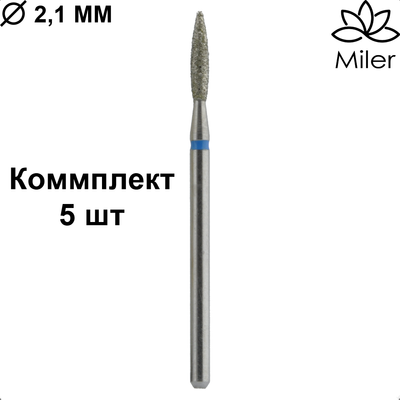 Полум'я гостре 2,1 мм синє M862m021 Miler набір 5 шт