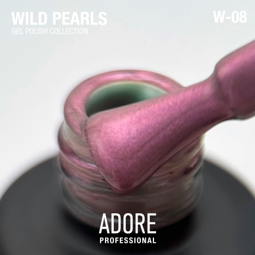 Гель-лак перламутровий димчастий рожевий Adore Wild Pearls W-08, 8 мл