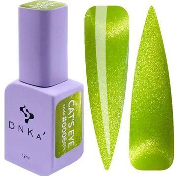 Гель-лак котяче око салатовий DNKa' Cat's Eye 80's, #0006, 12 мл