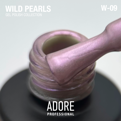 Гель-лак перламутровий шовковий рожевий Adore Wild Pearls W-09, 8 мл