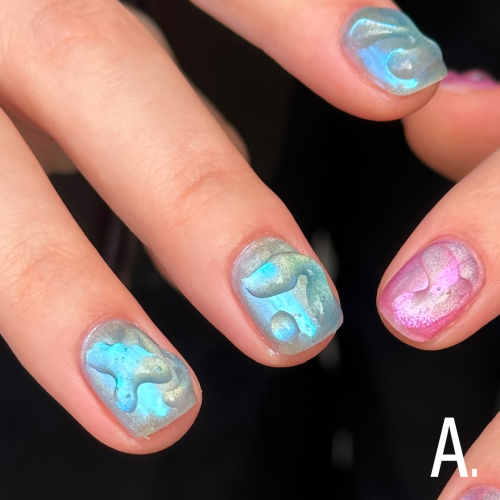 Втирка-хамелеон золотисто-блакитна Adore Aurora powder №1, 0.5 г