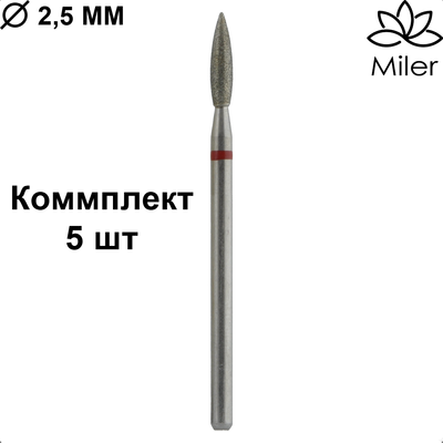 Полум'я гостре 2,5 мм червоне M862f025 Miler набір 5 шт