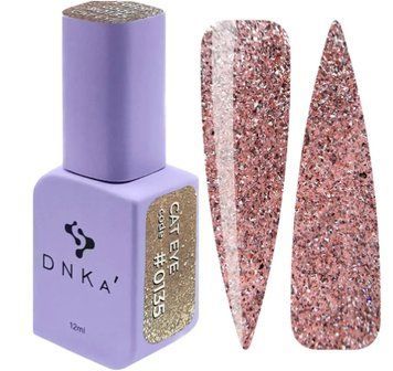 Гель-лак "котяче око" пудрово-рожевий DNKa Gel Polish, 12 ml Cat Eye #0135