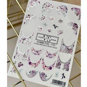 Слайдер COMBI FOIL 172 френч срібло з квітами Master-Beauty