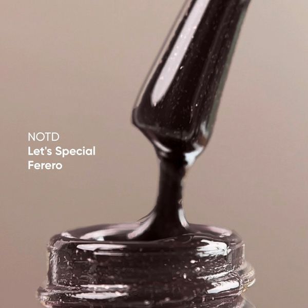Гель-лак коричневий з блискітками NAILSOFTHEDAY Let&rsquo;s special Ferero, 10 мл