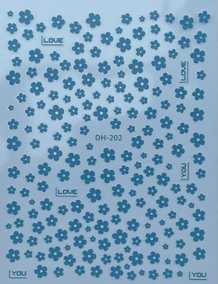 Наклейка силіконова "Блакитні квіточки" DH-202