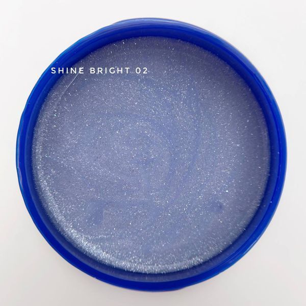 Гель для нігтів молочно-блакитний з срібним шимером Touch Builder gel Shine Bright №2, 15 мл
