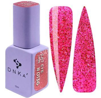 Гель-лак "котяче око" малиновий DNKa Gel Polish, 12 ml Cat Eye #0136