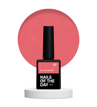 Гель кораловий зі сріблястим шимером NAILSOFTHEDAY Bottle Gel shimmer №07, 10 мл