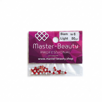 Стрази яскраво-червоні 2 мм 50шт Siam light №6, Master-Beauty