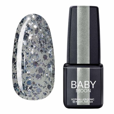Гель-лак з шимером Baby Moon Dance Diamond №019 срібний глітер