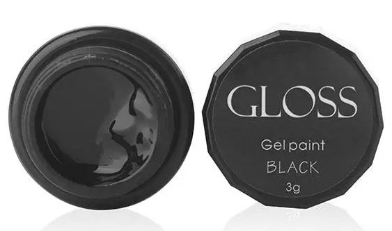 Гель-фарба чорна Gloss 3 мл