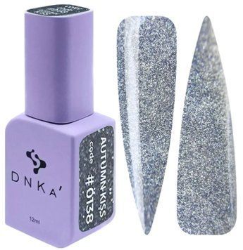 Гель-лак світловідбивний сріблястий DNKa Gel Polish, 12 ml Autumn Kiss #0138