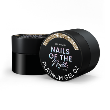 Гель золотий зі щільною поталью NAILSOFTHENIGHT Platinum №02, 12 мл
