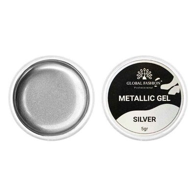 Гель-фарба срібна Global Fashion Metallic Silver, 5 г