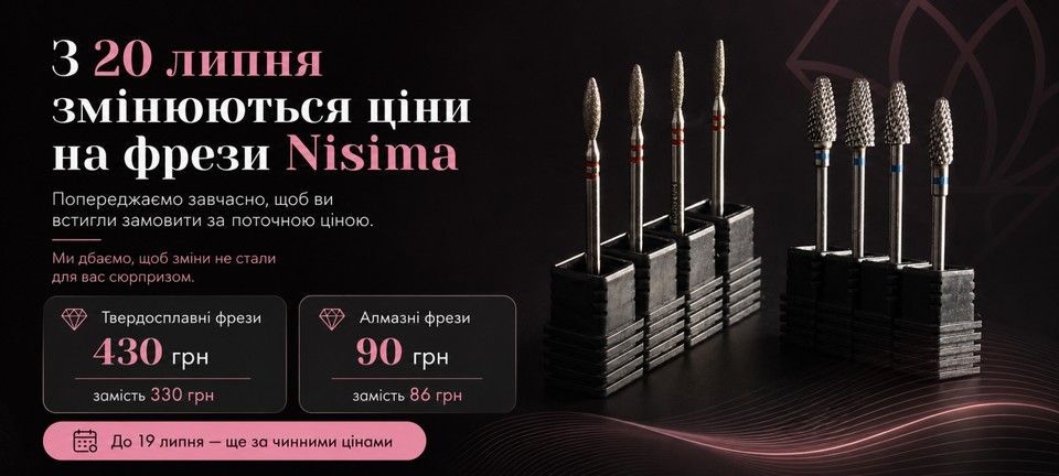 Здорожчення фрез Nisima