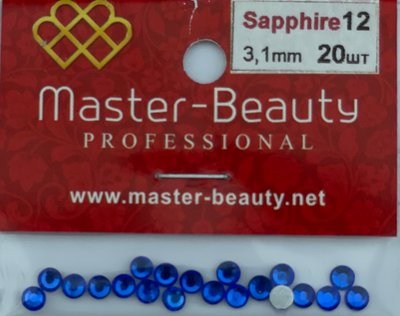 Стрази сині Sapphire №12 (20шт.) Стразы цветные Sapphire фото
